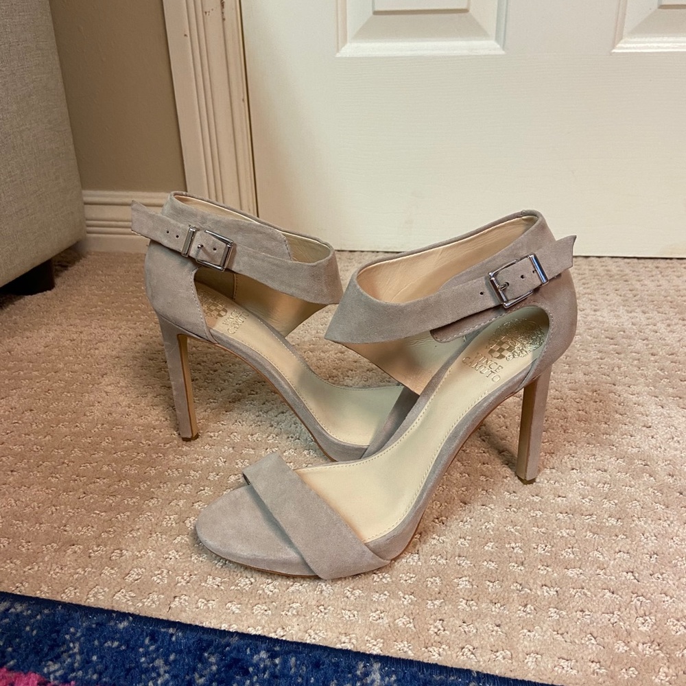 Tan suede heels